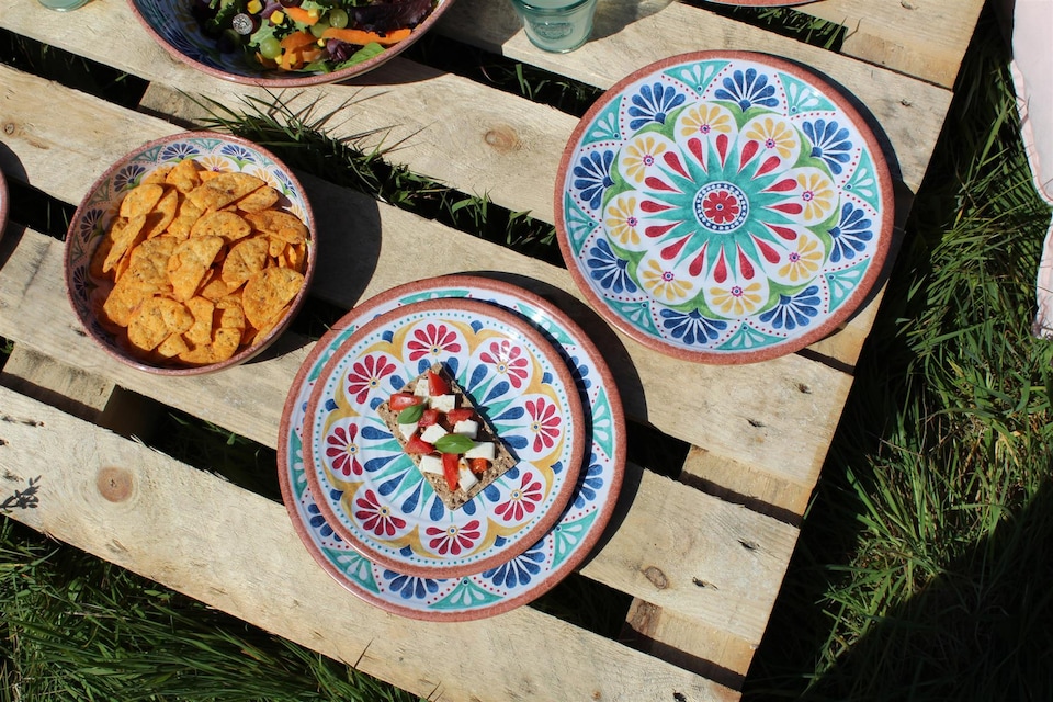 image 1 of Rio Medallion Melamine Dinner Plates - Set of 6 | Multi