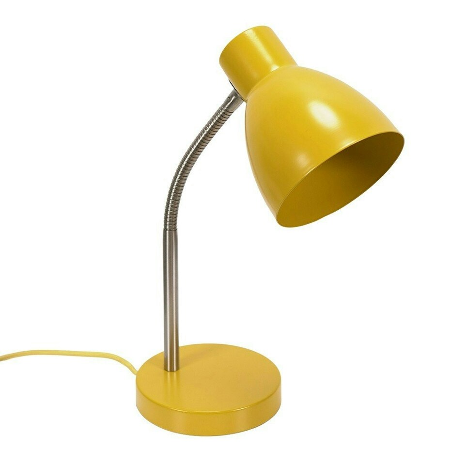 image 1 of ValueLights Keela Mustard Adjustable Flexi Neck Desk Table Lamp with LED Bulb