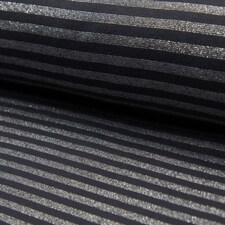 Black Lurex Tubular Rib Stretch Knit Fabric for Dressmaking, 65cm / 25" Wide - per metre