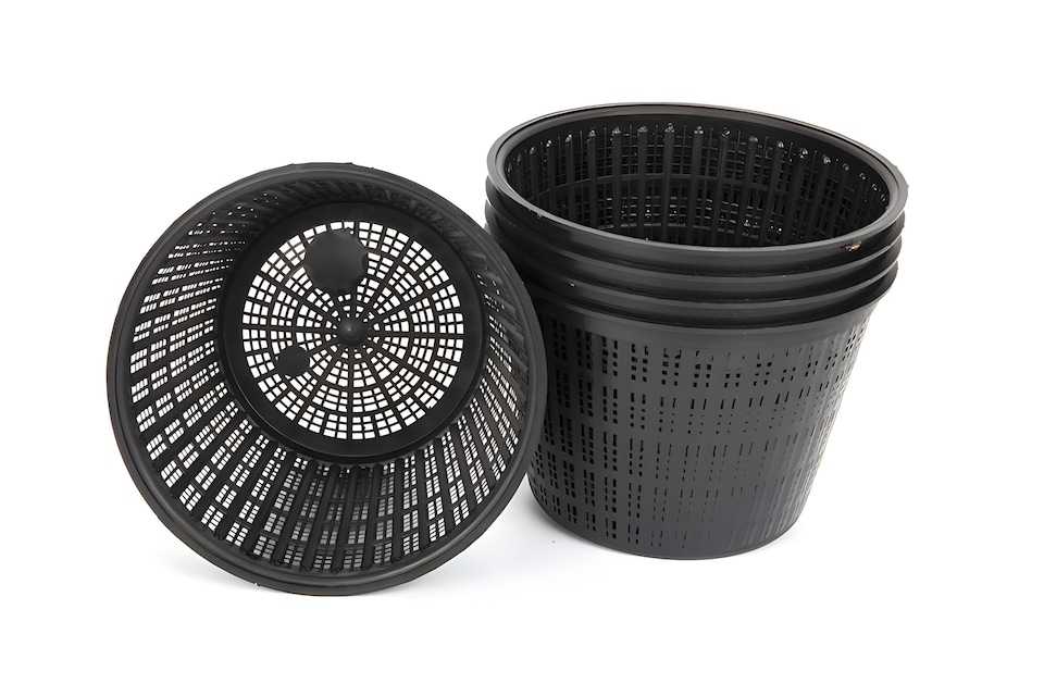 image 1 of Aquatic Pond Planting Basket - Round - 14cm / 1 Ltr - Mesh Plant Pot for Water Garden Ponds, Protects Roots from Fish