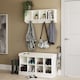 image 5 of Kempton Shoe Bench & Wall Rack | White | White