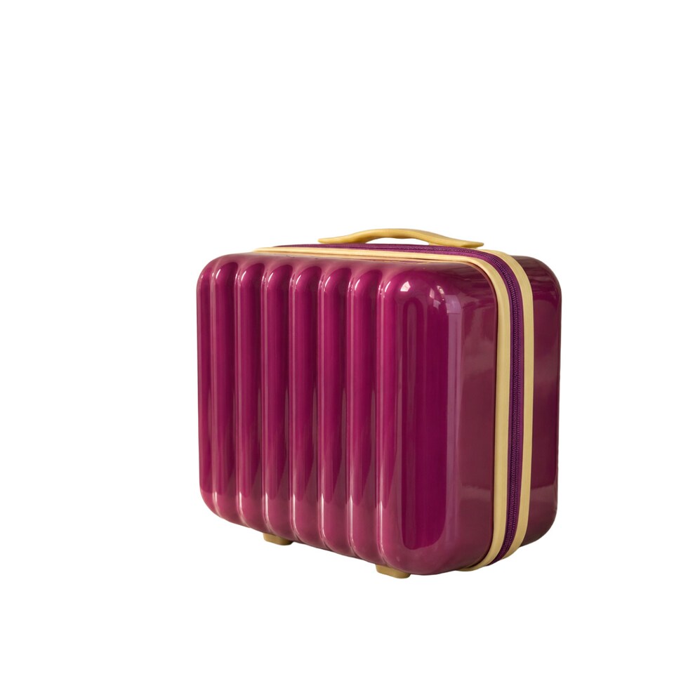 image 1 of PC Hard Shell Travel Vanity Case - Compact Makeup & Toiletry Organiser - Purple