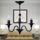image 7 of First Choice Lighting Pair of Black Matt 3 Light Ceiling Chandeliers Black