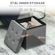 image 3 of HOMCOM Foldable Sherpa Fleece Storage Ottoman, 38 x 38 x 38 cm Grey
