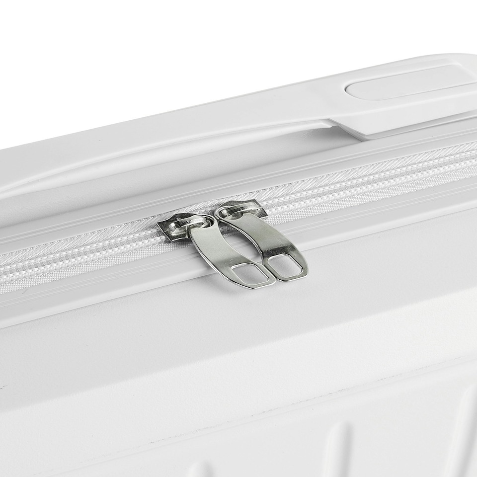 image 1 of Living and Home Lightweight Portable Hard Shell Travel Cosmetic Case White | Personal Item