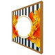 image 4 of Orange& red autumn leaves on black stripes (Picture Frame)