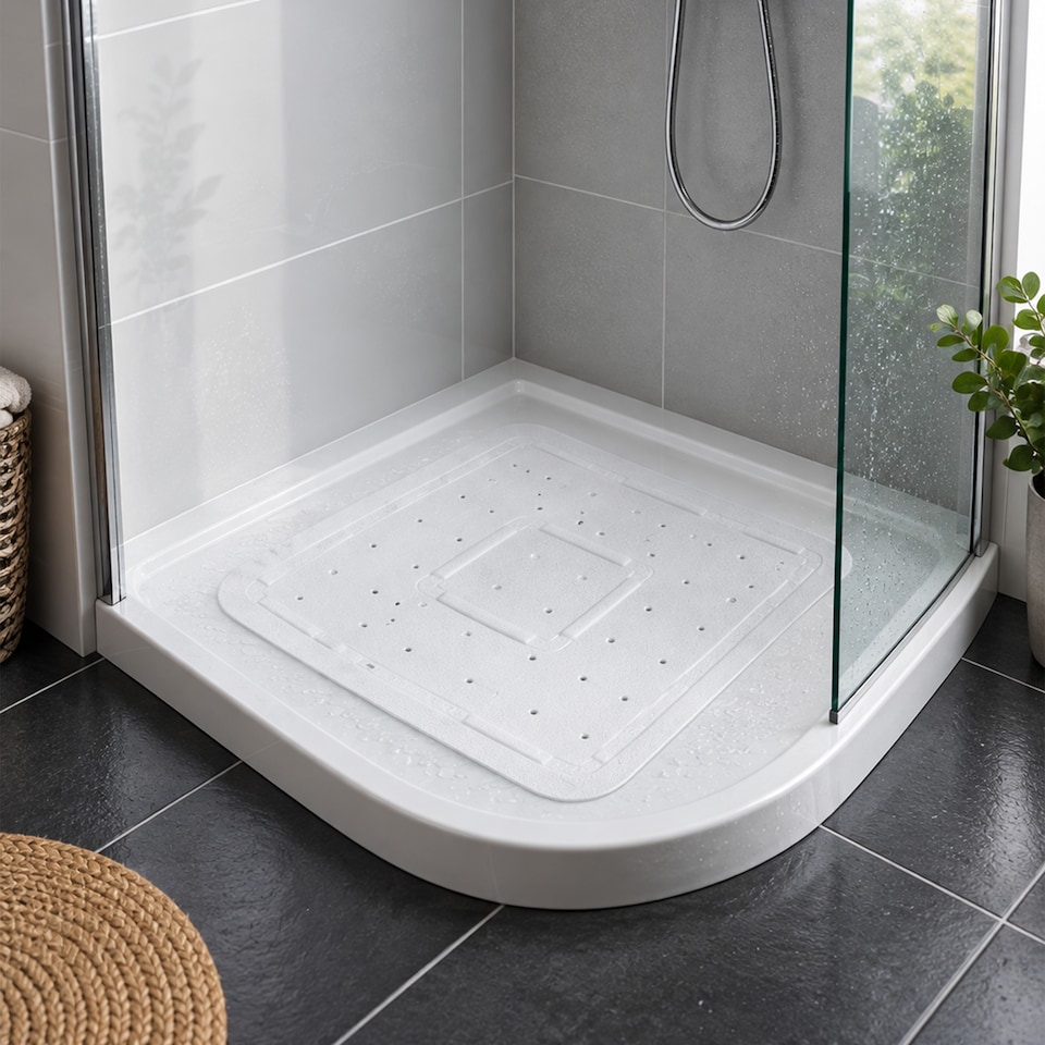 image 1 of Showerdrape Comfy White 55cm Anti-slip Shower Mat | Multi | 1