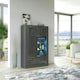 image 4 of Display Cabinet 93cm Grey Gloss Doors Dark Matt Body Free LED Grey