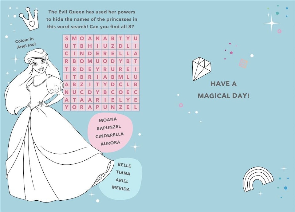 image 1 of Disney Princess Happy 7th Birthday! Card Activity Inside