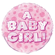 Unique Party A Baby Girl Prism Foil Balloon - Pink - One Size