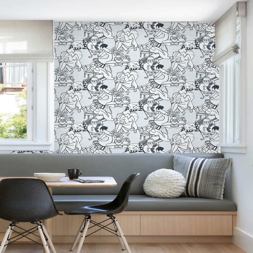 image 1 of NuWallpaper NUS4547 Illustrative Leisure Ladies Novelty Peel & Stick Wallpaper, Blue Multi
