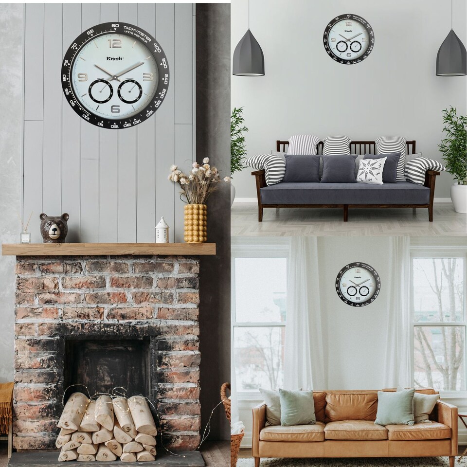 image 1 of Kmok 40 cm Indoor Silent Wall Clock