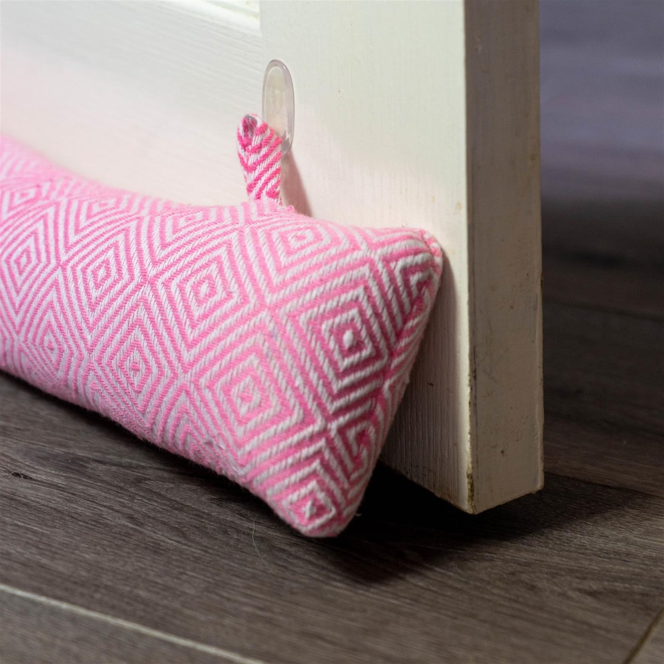 image 1 of Nicola Spring Chevron Draught Excluder - 80cm - Pink