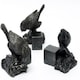 image 1 of Blue Tit On Log Plant Pot Feet - Set of 3 - L7 x W6.5 x H8 cm Brown