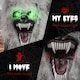image 4 of HOMCOM Halloween Skeleton Werewolf Animatronic Prop with Light Up Eyes