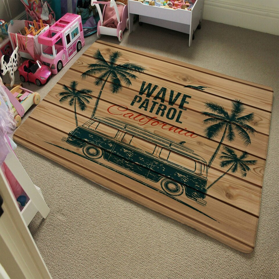 image 1 of California Wave Patrol (Rug) Brown | Large: 140x200cm