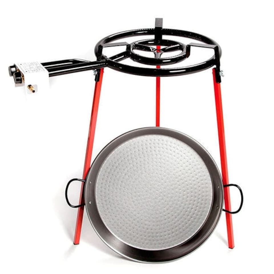 image 1 of Vaello Carbon Steel Pan 46cm Double Gas Ring Set of 3 Legs
