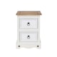 image 3 of Corona White, 2 Drawer Petite Bedside Cabinet White | antique waxed pine