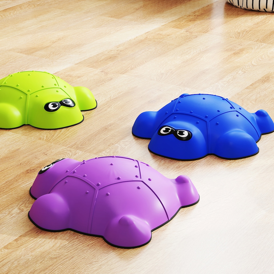 image 1 of AIYAPLAY 9PCs Kids Stepping Stones, Turtle-Shaped Stackable Balance Stones
