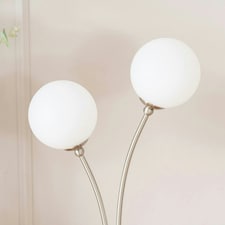 ValueLights Velika Chrome 3 Arm Opaque Globe Table Lamp Light