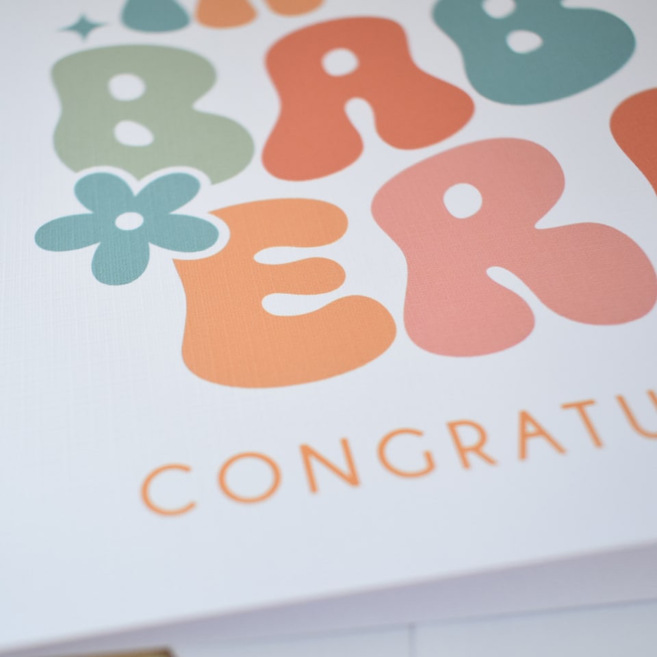 image 1 of In My Baby Era Greeting Card - Congratulations New Baby Mum Retro Cute Shower