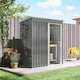 image 8 of Outsunny 5 x 3ft Garden Storage Shed with Sliding Door and Sloped Roof, Lean to Outdoor Equipment Tool Shed for Garden, Light Grey | Grey | 1