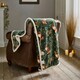 image 4 of Woodland Wildlife Forest Animal Flannel Throw with Sherpa Back – 140x180cm Red | Wine