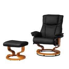 Calhoun Swivel Recliner with Massage and Heat Black
