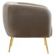 image 2 of Interiors by Premier Dark Beige Velvet Armchair, Foaming Seat With Gold Legs For Comfortable Seating, Living Room Accent Chair