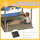 image 5 of Outsunny Sand Pit with Canopy, Blackboard, Toys, Sink, Seats, Flags for Kids