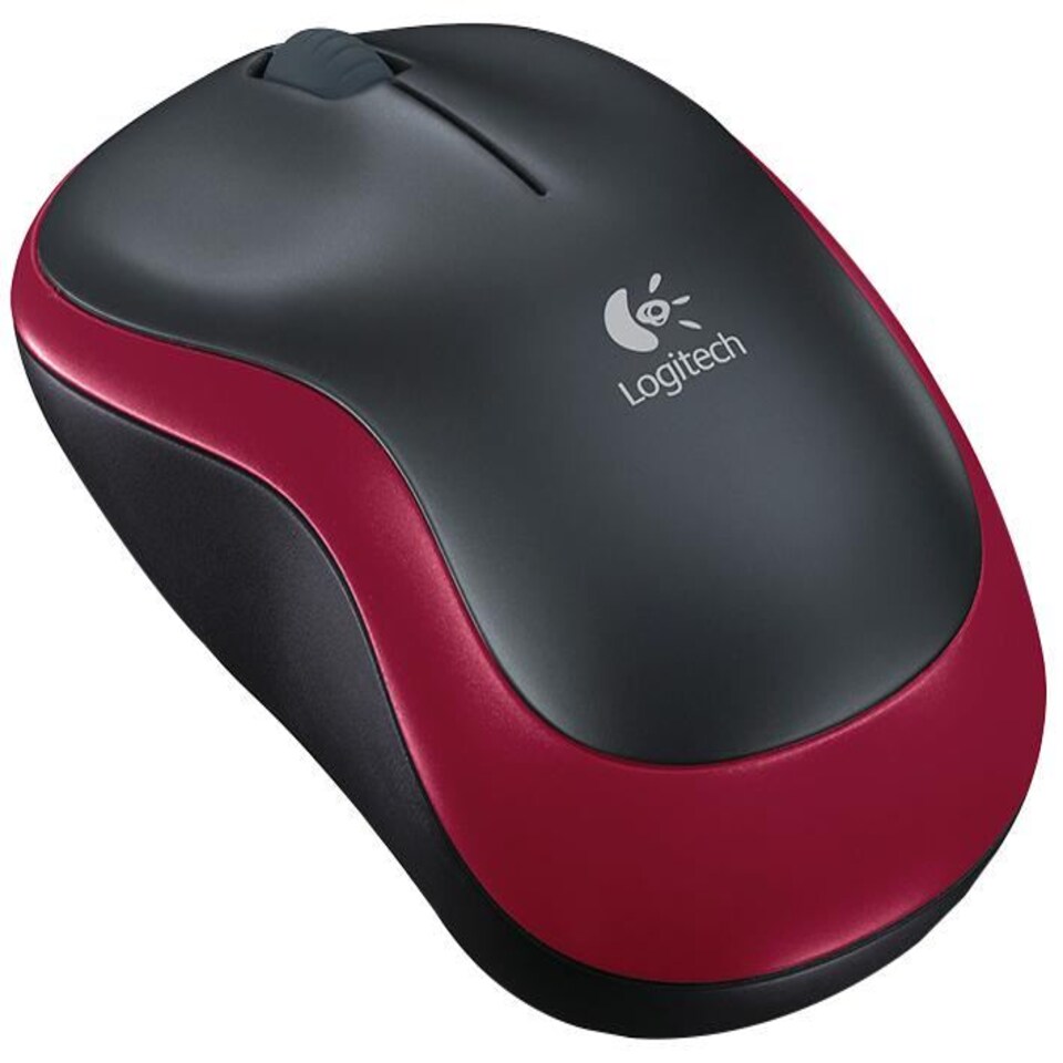 LOGITECH - M185 Wireless Optical Mouse Black/Red