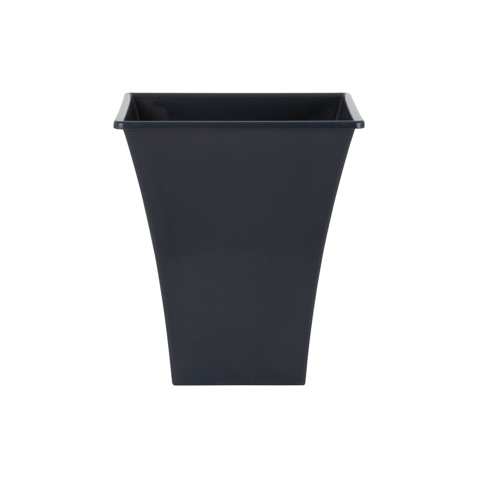 image 1 of Wham Metallica 4 x 23cm Square Plastic Garden Planters | Black | Slate