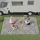 image 1 of Outsunny 182x274cm Reversible Outdoor Rug Portable Plastic Straw RV Camping Mat | Black | Black | 182cm x 274cm x 0.3cm
