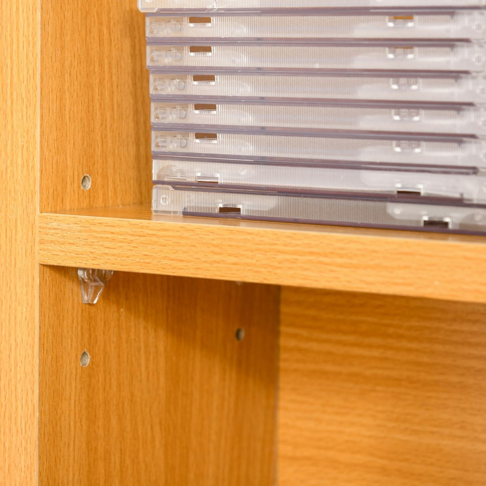 image 1 of HOMCOM DVD CD Media Storage Rack, Video Display Unit, 89 x 130.5 cm, Beech
