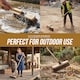 image 5 of Heavy Duty 12" Sweeping Brush Outdoor Garden Broom with Stiff Natural Bassine Bristles, Reinforced Bracket & 120cm Wooden Handle