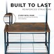 image 9 of House of Home Coat Rack Stand with Shoe Storage Bench 9 Hooks Rustic Brown Entrance Hall | Brown | Rustic Brown
