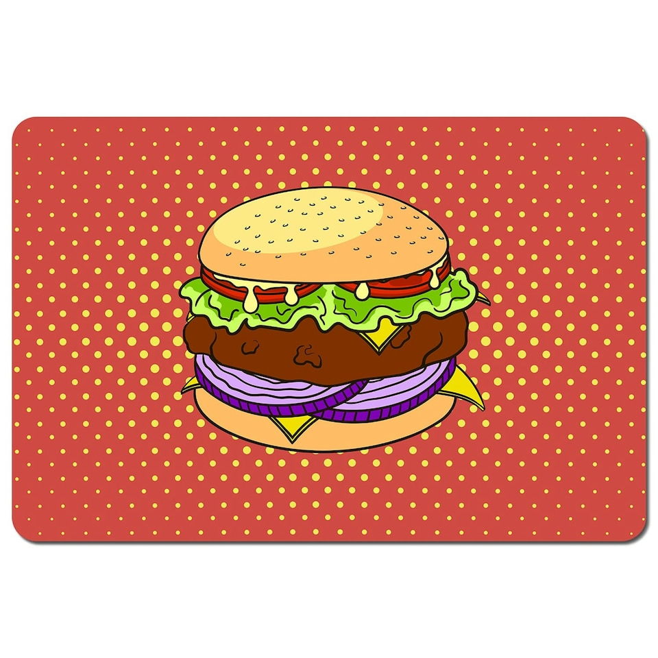 The pop art illustration of burger (Placemat)