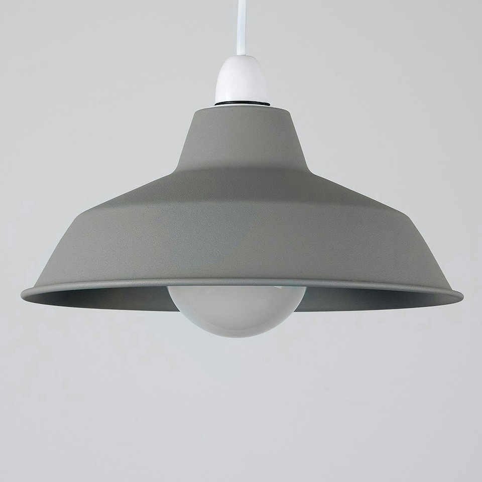 image 1 of ValueLights Retro Style Cement Stone Effect Metal Reflector Ceiling Pendant Light Shade