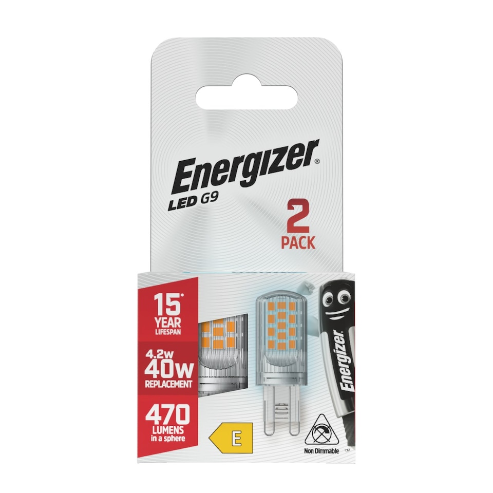 image 1 of Energizer LED G9 470lm 4.2W 6500K (Daylight) Light Bulb - Pack of 2