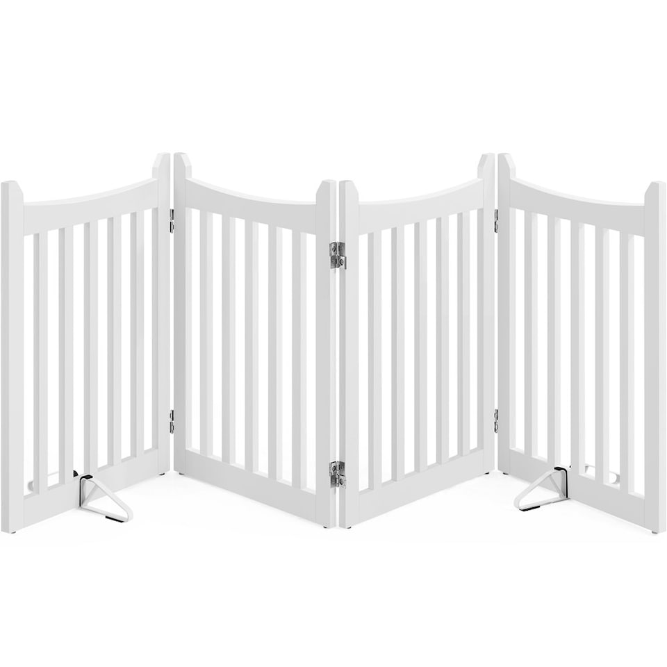 image 1 of Yaheetech 4-Panel Pet Puppy Fence, 50 × 60.5 cm White