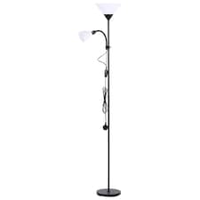Living and Home Modern 2 Head Standing Floor Lamp - Black Black