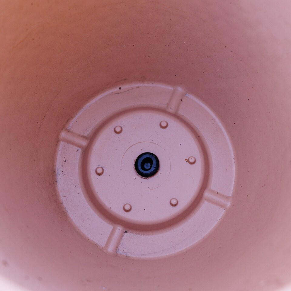 image 1 of Dimpled Glazed Look Round Outdoor Brown Flower Pot Patio Planter 30.5 cm | Brown | Brown | Small H29 x Ø30.5 cm