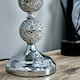 image 2 of ValueLights Decorative Chrome & Mosaic Crackle Glass Table Lamp with a Black Shade - Complete with a 4w LED Bulb 3000K Warm White