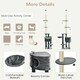 image 2 of PawHut Floor to Ceiling Cat Tree Adjustable Height 220-265cm, Dark Grey