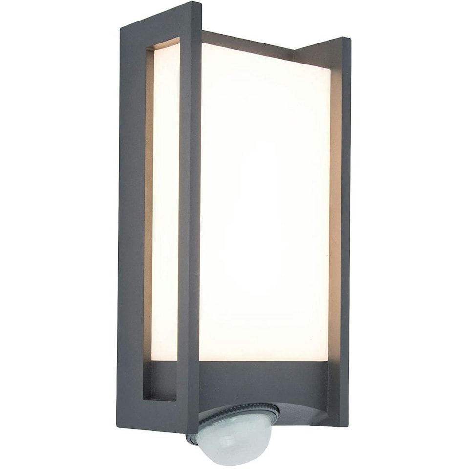 image 1 of CGC MARLA Dark Grey Rectangular Motion Sensor LED Wall Light Grey