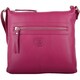 image 3 of London Leathergoods Womens Premium Genuine Leather Cross Body / Shoulder Bag | Pink | Magenta