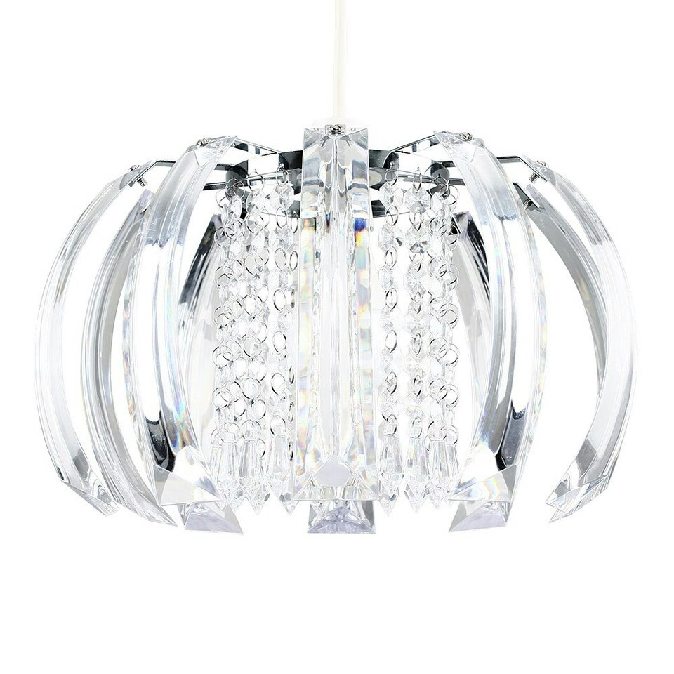 image 1 of ValueLights Ceiling Shade In Chrome Finish With Clear Acrylic Droplets