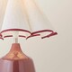 image 5 of ValueLights Jamie Burgundy Ceramic Table Lamp Scallop Trim Shade and Bulb