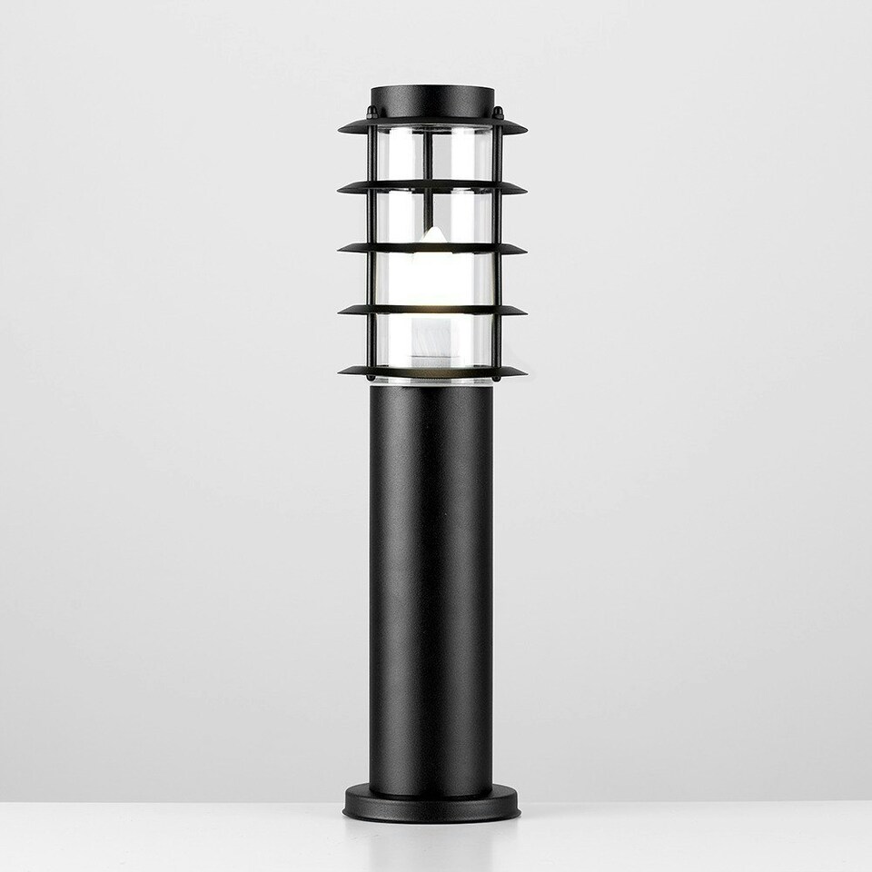 image 1 of ValueLights Wharf Bollard light Matte Black Bollard Light and E27 Candle LED 4W Cool White 6500K Bulb