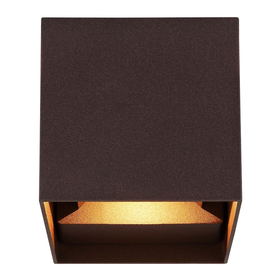 image 1 of Veronika Outdoor Up Down Wall Lamp Rust Colored Matt IP54 Clear Glass Shade 2x LED 3000K